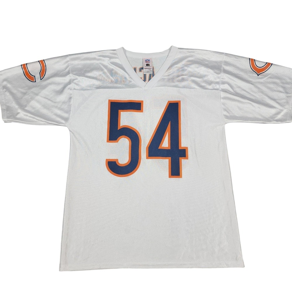 NFL Players Brian Urlacher Chicago Bears Jersey Mens Medium White 54 Football 07